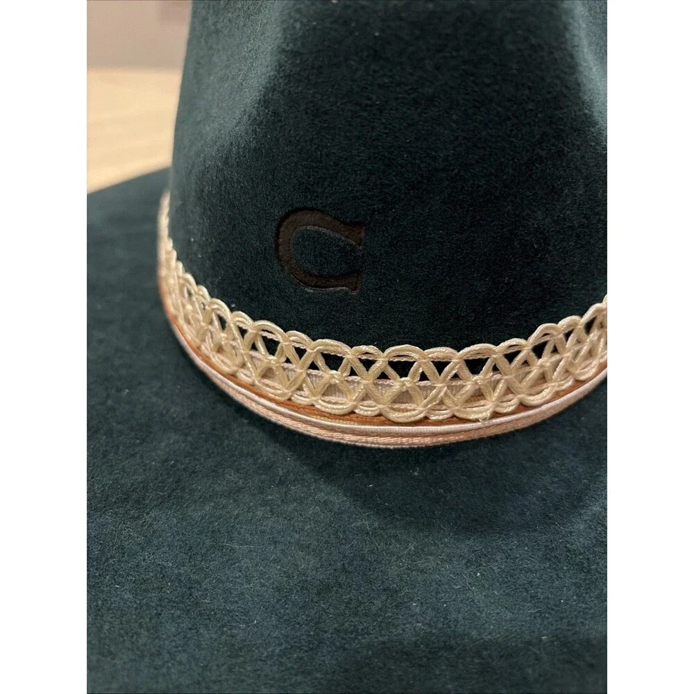 Charlie 1 Horse Dark Green Felt UNISEX  Wool Hat Size Medium